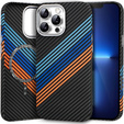 Калъфът за iPhone 13 Pro Max, Carbon Fiber MagSafe, тъмносин