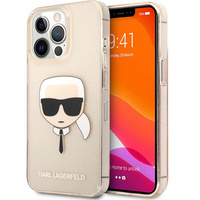 Калъфи Karl Lagerfeld за iPhone 13 Pro, Glitter Karl`s Head, розов rose gold