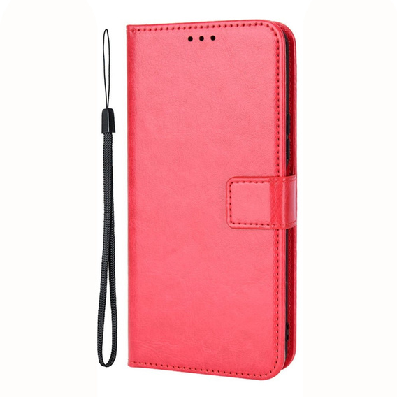 Калъф с капак за Motorola Edge 40 Neo, Crazy Horse Wallet, червен