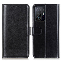 Калъф с капак за Xiaomi 11T / 11T Pro, Crazy Horse Wallet, черен