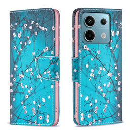 Калъф с капак за Xiaomi Redmi Note 13 Pro 5G, Wallet, Sakura син