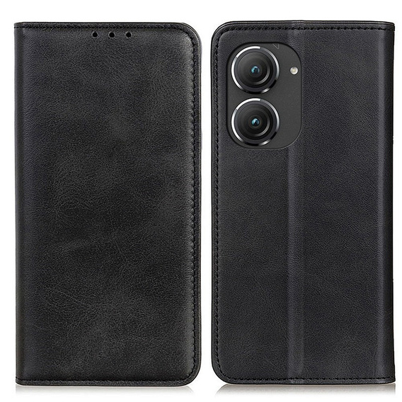 Калъф с капак за Asus Zenfone 9 5G / 10 5G, Split Leather Wallet, черен