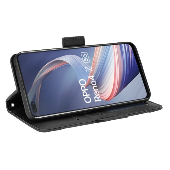 Калъф с капак за Oppo Reno 4 Z 5G, Card Slot, черен