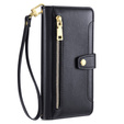 Калъф с капак за Motorola Moto G84 5G, Wallet Zipper Pocket, черен