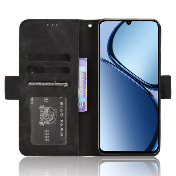 Калъф с капак за Realme C63, Card Slot, черен