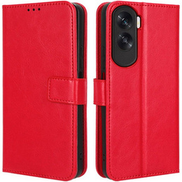 Калъф с капак за Honor 90 Lite 5G, Crazy Horse Wallet, червен