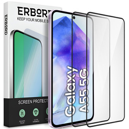 2x Закалено стъкло ERBORD 3D за Samsung Galaxy A55 5G на цял екран