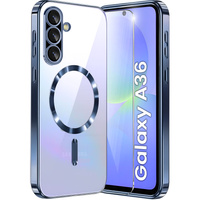 Калъф за Samsung Galaxy A36, Electro MagSafe, тъмносин + стъкло за екран