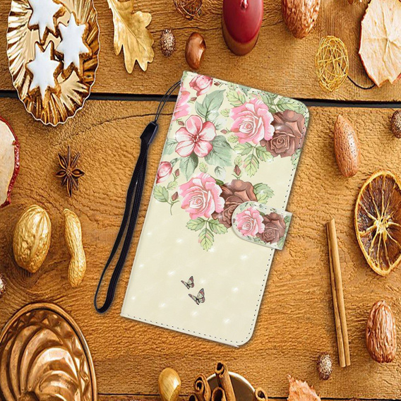 Калъф с капак за Huawei P40, Wallet, butterfly, розов