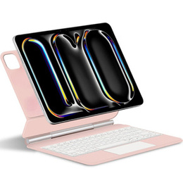 Калъф за клавиатура за iPad Pro 13" 2024, Magnetic Keyboard Touchpad, розов