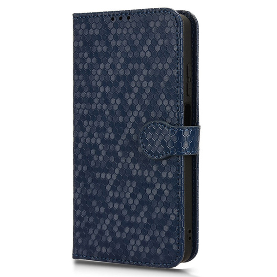 Калъф с капак за Motorola Moto G24 / G24 Power / G04, Wallet Rhombus, син