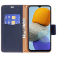 Калъф с капак за Samsung Galaxy M33 5G, Wallet Litchi Magnet, тъмносин