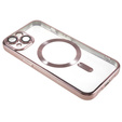 Калъф за iPhone 14, Electro MagSafe, розов + стъкло за екран