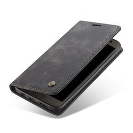 CASEME калъф за Samsung Galaxy S7 Edge, Leather Wallet Case, черен
