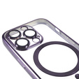Калъф за iPhone 14 Pro, Electro MagSafe, лилав + стъкло за екран