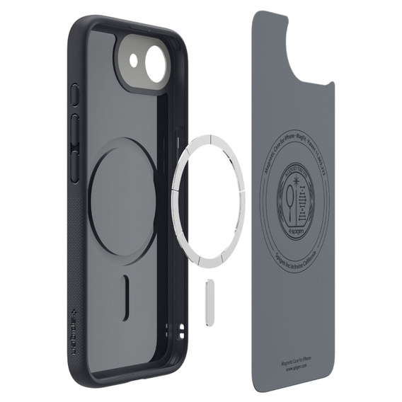Spigen калъф за iPhone 16E, Nano Pop MagSafe, черен + 9H закалено стъкло