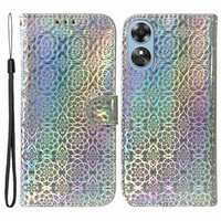 Калъф с капак за Oppo A17, Wallet mandala, сив