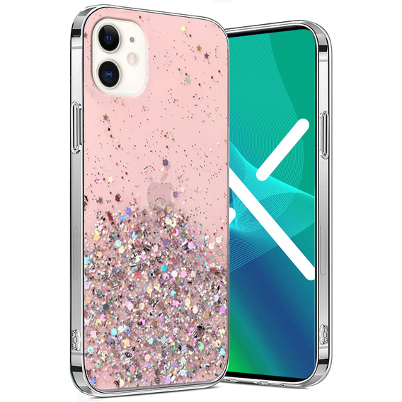 Калъфи за iPhone 12/12 Pro, Glittery, розов