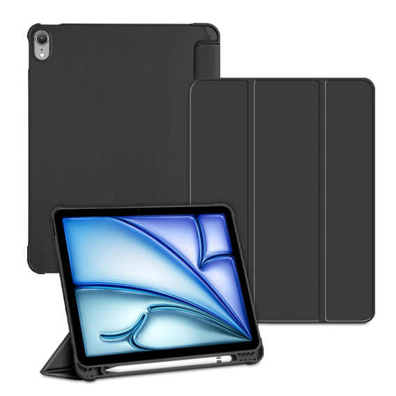 Калъф за iPad Pro 11 2024, Smartcase с място за стилус, черен