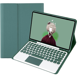 Калъф + клавиатура Samsung Galaxy Tab S6 Lite 2020 P610/P615 / S6 Lite 2022 10.4, Touchpad Pen Slot, тъмнозелен