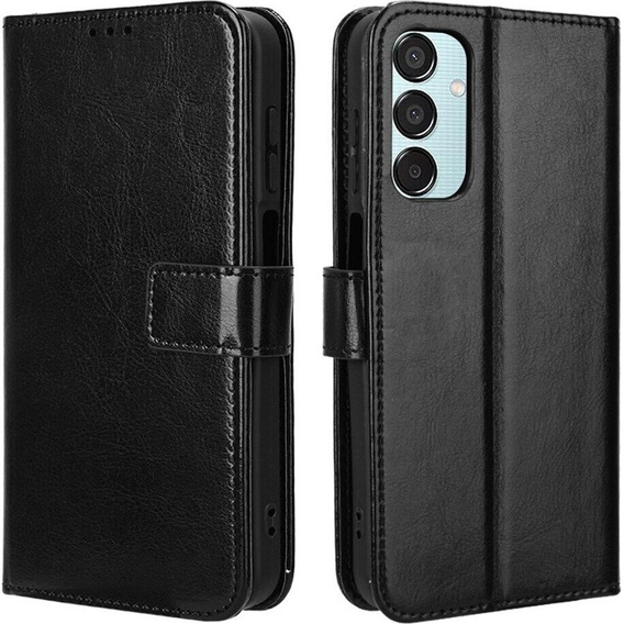 Калъф с капак за Samsung Galaxy M15 5G, Crazy Horse Wallet, черен