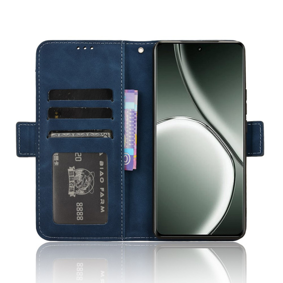 Калъф с капак за Realme GT 6 / 6T, Card Slot, тъмносин