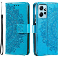 Калъф с капак за Xiaomi Redmi Note 12 4G, Mandala, син