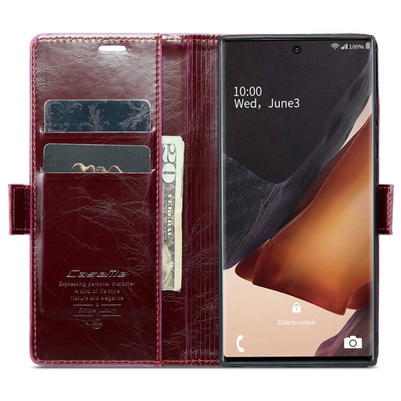 CASEME калъф за Samsung Galaxy Note 20 Ultra, Waxy Textured, червен