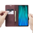 CASEME калъф за Xiaomi Redmi Note 8 Pro, Leather Wallet Case, червен