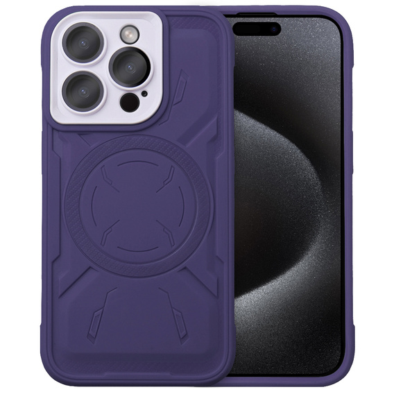 Калъф за iPhone 15 Pro Max, ERBORD Armor Mag, лилав