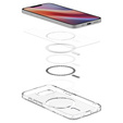 Калъфът MagSafe Spigen за iPhone 16E, Ultra Hybrid, прозрачен / бял + 9H закалено стъкло