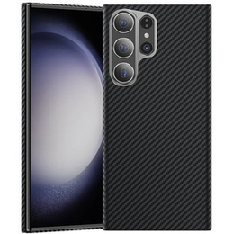 Калъфът BENKS Kevlar за Samsung Galaxy S23 Ultra, за MagSafe, въглеродни влакна, черен