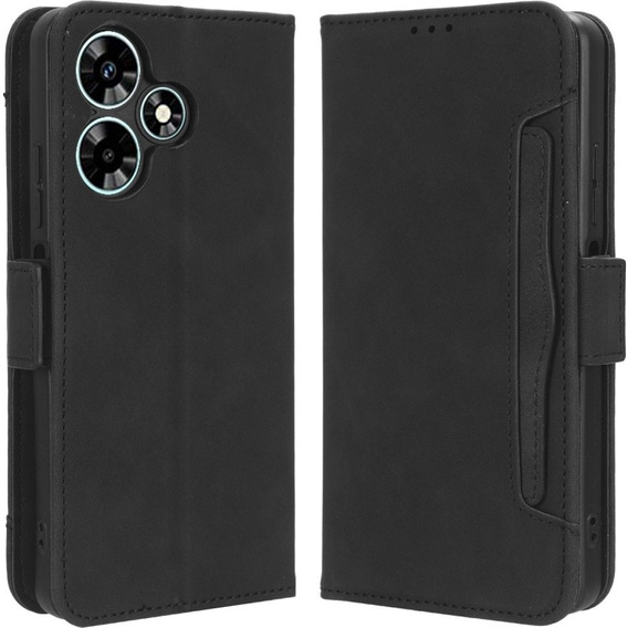 Калъф с капак за Infinix Hot 30, Card Slot, черен