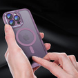 Калъф за iPhone 15 Pro Max, ERBORD Impact Guard, MagSafe, лилав
