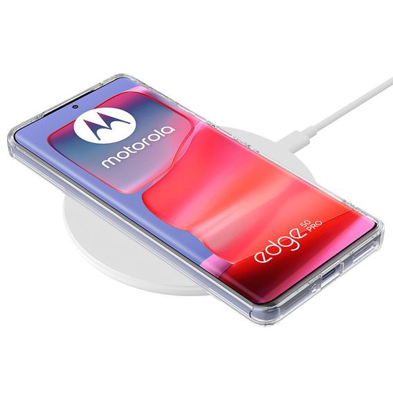 Калъф за Motorola Edge 50 Pro, Fusion Hybrid, за MagSafe, прозрачен