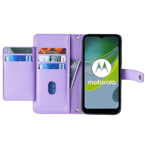 Калъф с капак за Motorola Moto G84 5G, Wallet Zipper Pocket, лилав