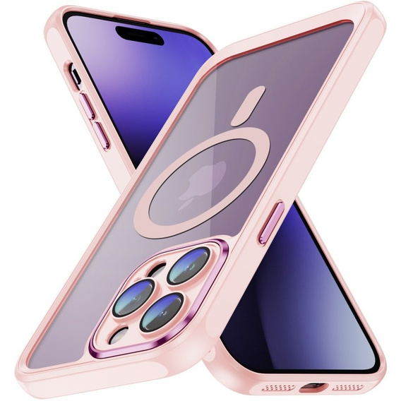 Калъф за iPhone 15 Pro Max, ERBORD Impact Guard, MagSafe, розов