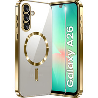Калъф за Samsung Galaxy A26, Electro MagSafe, златен + стъкло за екран