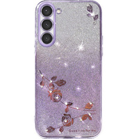 Калъф за Samsung Galaxy S23+ Plus, Glitter Flower, лилав