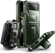 брониран калъф за Samsung Galaxy Z Flip 4 5G, Dexnor Clip Holder, зелен