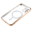 Калъф за iPhone 12, Electro MagSafe, златен + стъкло за екран