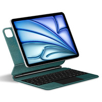 Калъф за клавиатура за iPad Air 13" 2024, Magnetic Keyboard Touchpad, зелен