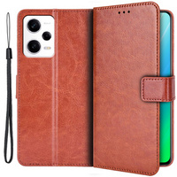 Калъф с капак за Xiaomi Redmi Note 12 5G / POCO X5 5G, Crazy Horse Wallet, кафяв