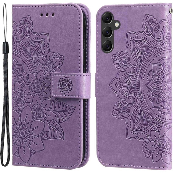 Калъф с капак за Samsung Galaxy A14 4G/5G, Mandala Flower, лилав