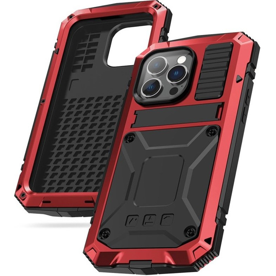 Калъф за iPhone 14 Pro Max, R-JUST, брониран, червен