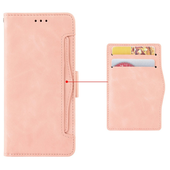 Калъф с капак за Oppo Reno 13F / Oppo Reno 13FS, Card Slot, розов