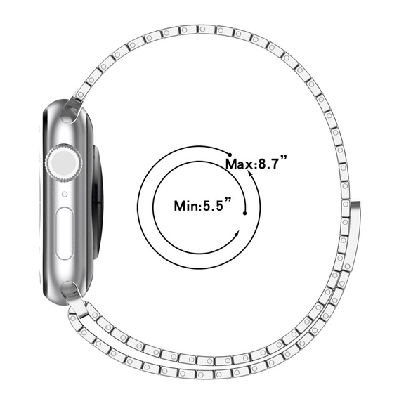 Стоманена гривна за Apple Watch 1/2/3/4/5/6/7/8/SE/ULTRA 42/44/45/49 MM - сребърен