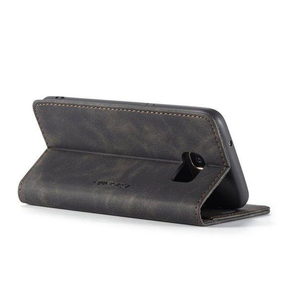 CASEME калъф за Samsung Galaxy S7 Edge, Leather Wallet Case, черен
