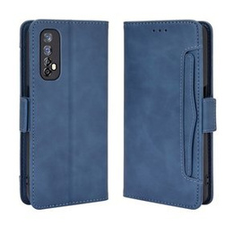 Калъф с капак за Realme 7, Card Slot, син