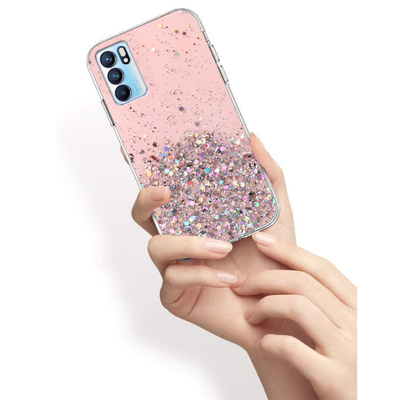 Калъфи за OPPO Reno6 5G, Glittery, розов